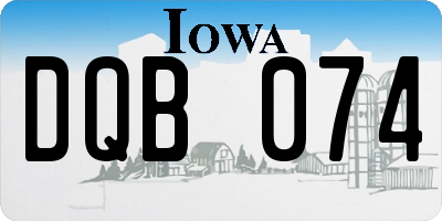 IA license plate DQB074