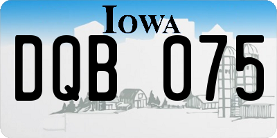 IA license plate DQB075
