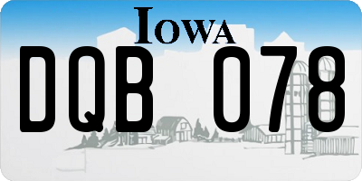 IA license plate DQB078