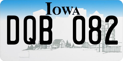 IA license plate DQB082