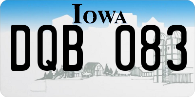 IA license plate DQB083