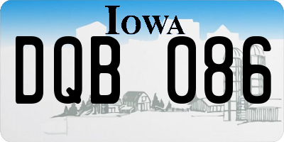 IA license plate DQB086