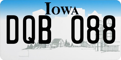IA license plate DQB088