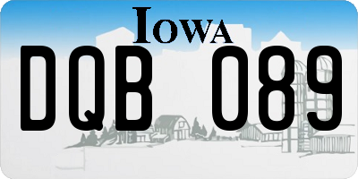 IA license plate DQB089