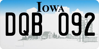 IA license plate DQB092