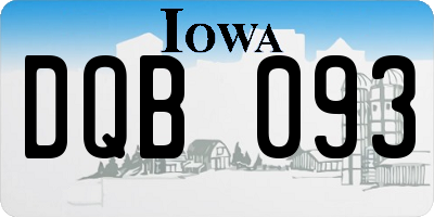 IA license plate DQB093