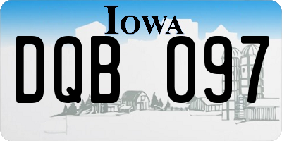 IA license plate DQB097
