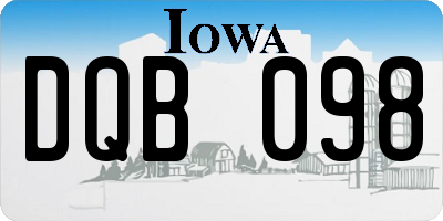 IA license plate DQB098