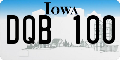IA license plate DQB100