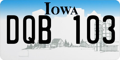 IA license plate DQB103
