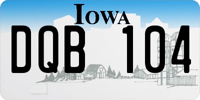 IA license plate DQB104