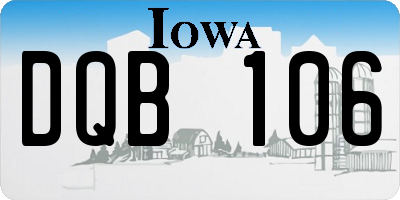 IA license plate DQB106