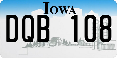 IA license plate DQB108
