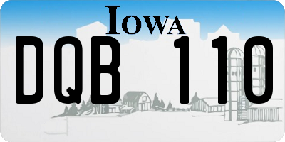 IA license plate DQB110