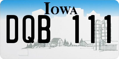 IA license plate DQB111