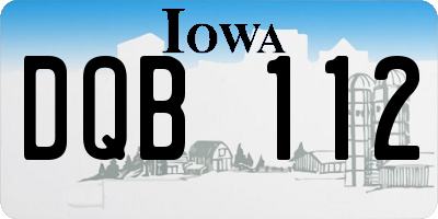 IA license plate DQB112