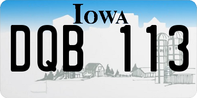 IA license plate DQB113