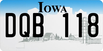 IA license plate DQB118
