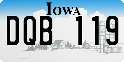 IA license plate DQB119
