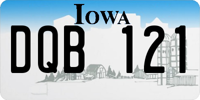 IA license plate DQB121