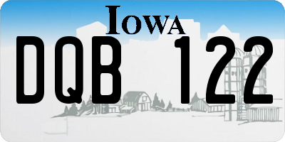 IA license plate DQB122