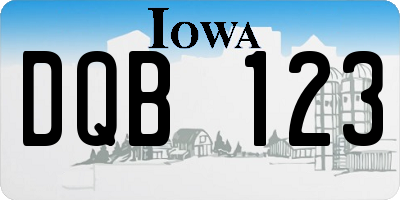 IA license plate DQB123