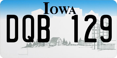 IA license plate DQB129