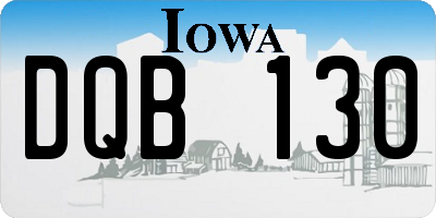 IA license plate DQB130