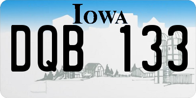 IA license plate DQB133