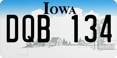 IA license plate DQB134