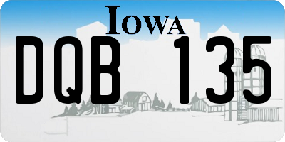 IA license plate DQB135