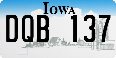 IA license plate DQB137