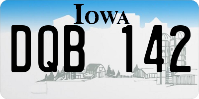 IA license plate DQB142