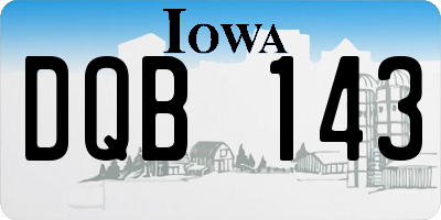 IA license plate DQB143
