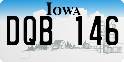 IA license plate DQB146