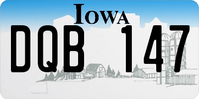 IA license plate DQB147