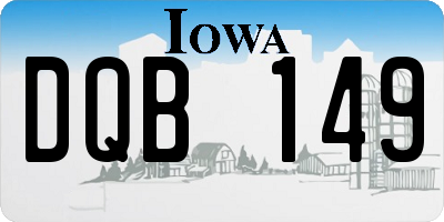 IA license plate DQB149