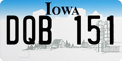 IA license plate DQB151