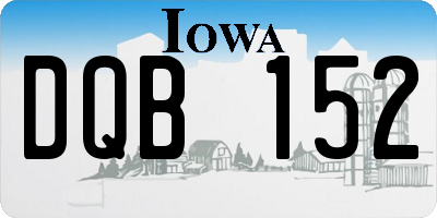 IA license plate DQB152