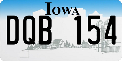 IA license plate DQB154