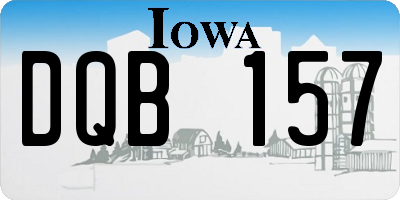 IA license plate DQB157