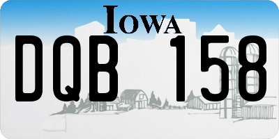 IA license plate DQB158