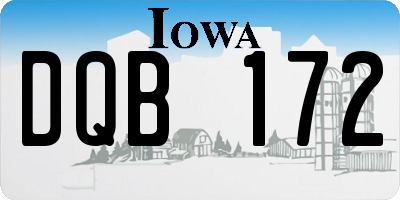 IA license plate DQB172