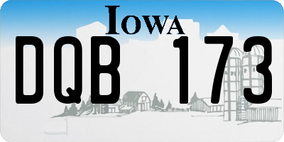 IA license plate DQB173