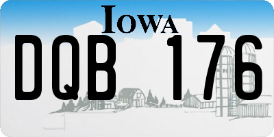 IA license plate DQB176