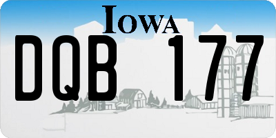 IA license plate DQB177