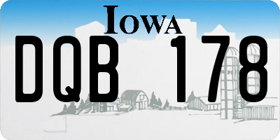 IA license plate DQB178