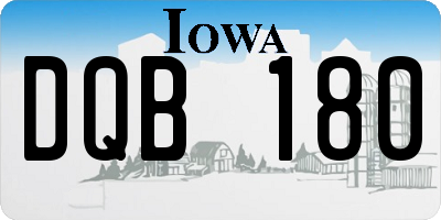 IA license plate DQB180