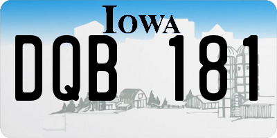 IA license plate DQB181