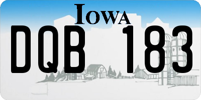 IA license plate DQB183